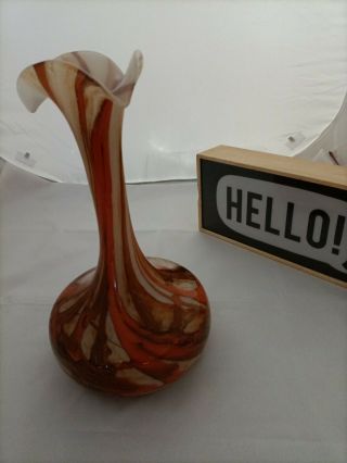 Retro Tall Swirl Drip Patterned Art Glass Vase Postage