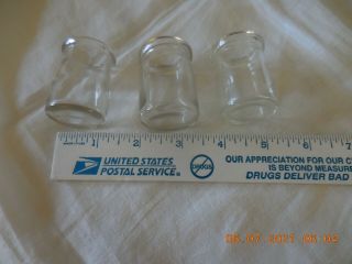 3 VINTAGE MINI MINIATURE RESTAURANT WARE CLEAR GLASS CREAMERS Toothpick Holders 3