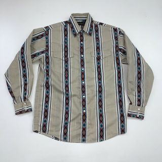 Vintage High Noon Western Shirt Size Men’s M Cowboy Pearl Snap Long Sleeve Aztec