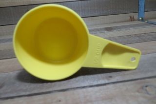 Vintage Tupperware Bright Yellow Single Plastic Measuring Cup,  1/2 Cup,  764 - 7