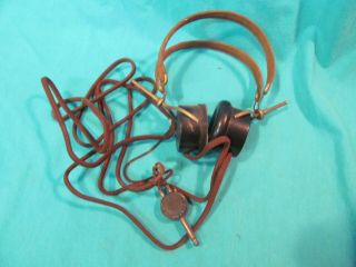 Vintage Nathaniel Baldwin Headphones With Weston 1/4 " Jack Adapter