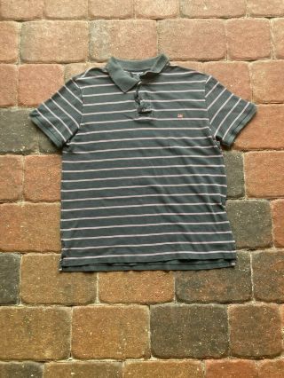 Vintage Ralph Lauren Polo Jeans Co Polo Shirt Adult Large Black Striped Collared