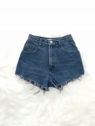 Vtg 90s Nuovo High Waist Denim Shorts Women Size 3/4 S Made In Usa Slim Fit Smal