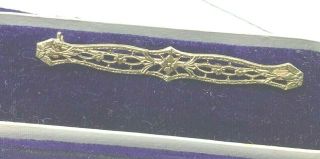 Vintage Style Pin Gold Filigree Metal Bar Brooch Vintage Inspired