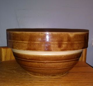 Vintage Usa 7inch Brown Pottery Bowl