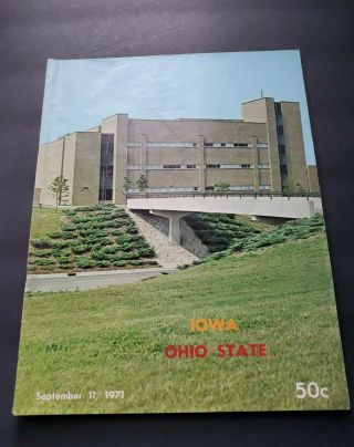Vintage 1971 Iowa Vs.  Ohio State Football Program September 11 1971
