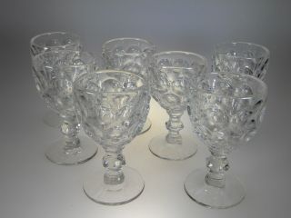 Imperial Glass Provincial Clear Wine Glasses Set Of 7 (vintage Made In Ohio)