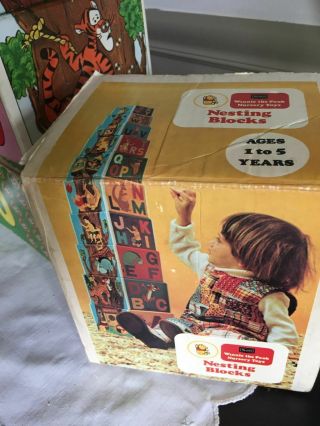 Vintage Winnie The Pooh Stacking Cardboad Boxes - Box