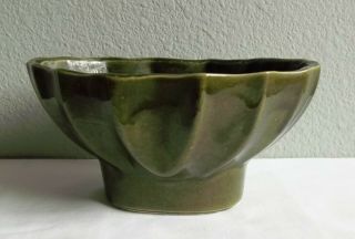 Vintage Cookson Pottery Cp Usa 3206 Green Drip Planter Pot Oval 7 " X4 " X3 "