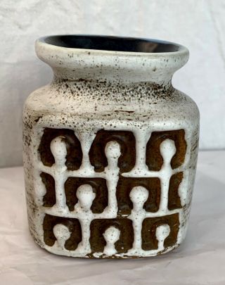 Gdr Haldensleben Veb Keramik 3030/d Vintage East Germany Vase Brown 9cm Tall