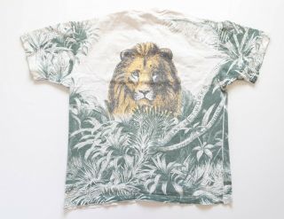 Vintage Shirt Lion All Over Print Size Xl 90 