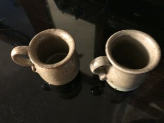 Set of 2 Handmade Pottery Mugs Rustic Green 2