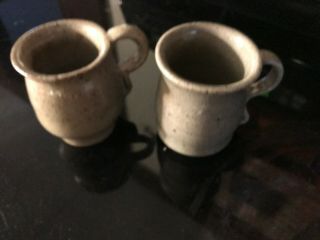 Set of 2 Handmade Pottery Mugs Rustic Green 3