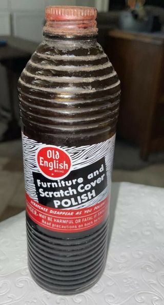 Vintage Old English Bottle.  Furniture And Scratch Cover Polish,  75 Full