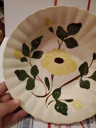 Vintage Blue ridge serving bowl 9 1/2in southern potteries yellow daisy 3