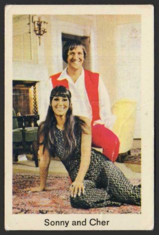 Sonny And Cher - 1968 Vintage Dutch Unnumbered Pop Stars Set Gum Card