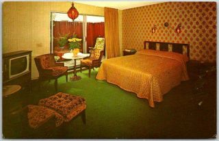 Vintage 1960s San Francisco California Postcard Cable Motel Room View