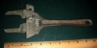 Ace Slip & Lock - Nut Wrench 10.  5 " Long Adjustable 3 " Opening Vintage Patina