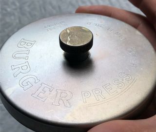 Vintage Burger Press Heuck Cin Ti 20 0 Silver Gray Metal 3.  75 "