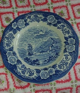 One Vintage Royal Warwick Lochs Of Scotland Blue Dinner Plate App 10 "