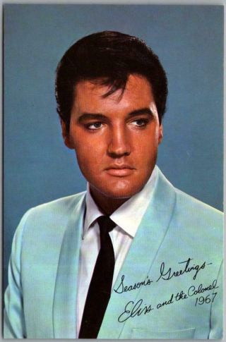 Vintage Elvis Presley Postcard Blue Suit C1960s Era " Season 