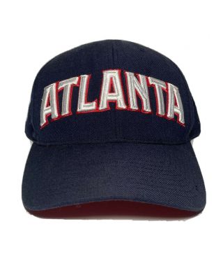 Vintage Atlanta Hawks Adidas Snapback Hat Nba Licensed￼ Navy Atl Cap