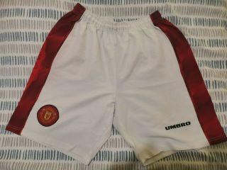 Manchester United Home Shorts Umbro Size 32 Vintage 1996 1997 1998 Season
