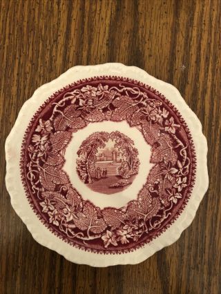 1 Set - Cup & Saucer - Mason’s Vista Red/pink Ironstone China England