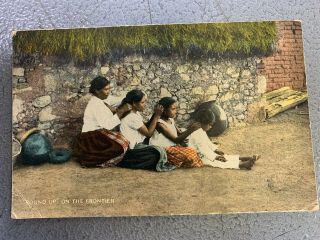 Vintage 1910’s Postcard Indians Round Up On The Frontier