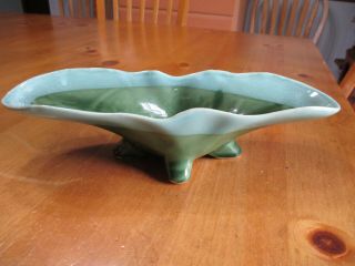 Vintage Gree Drip Pottery Planter,  Low Oval 3 - Footed,  Great 4 Succulent Plants