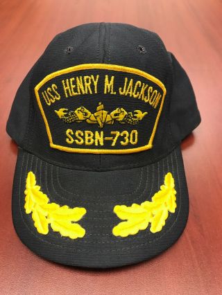 Vintage Uss Henry M.  Jackson Ssbn - 730 Hat Cap Submarine Dolphins Navy Veteran