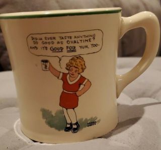 Vintage Ovaltine Coffee Mug/cup Little Orphan Annie & Sandy Harold Gray Wander