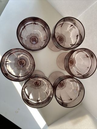 Set of 6 LIBBEY Water Goblets GIBRALTAR Pink DURATUFF Wine Glasses Stemmed EUC 2