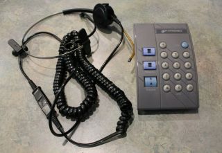 Vintage Plantronics Corded Phone W Dial Pad & Headset