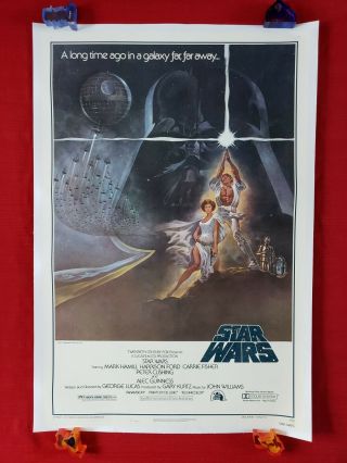 Star Wars 1977 Movie Poster 1sh Style A Darth Vader Linen Beauty