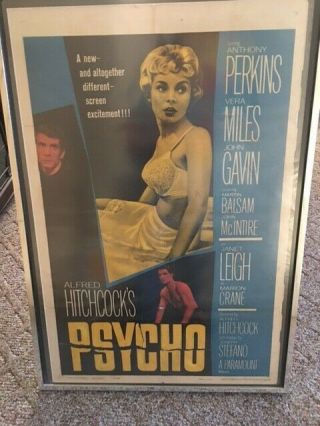 Psycho Movie Poster 1960 Alfred Hitchcock C - 6/c - 7