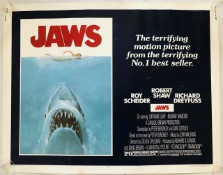 Jaws 1975 U.  S.  Half Sheet Poster -