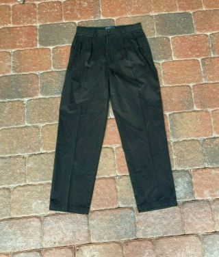 Vintage Polo Ralph Lauren Classic Andrew Chino Pants Size 32 Black 32x32 Pleated