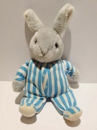 Vintage Goodnight Moon Bunny Rabbit Plush Eden 1991 11 " Margaret Wise Striped Pj