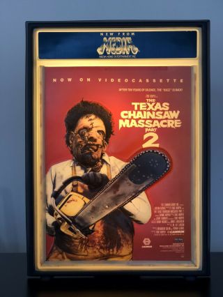 Vintage Texas Chainsaw Massacre 2 1986 Video Store Media Light Box Display