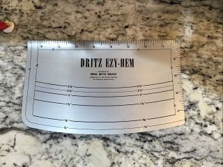 Vintage Scovill Dritz Easy Ezy - Hem Metal Gauge 617 Measuring Tool Metal Ruler