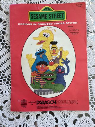 Vintage Sesame Street Counted Cross Stitch Pattern Book Includes 6 Patterns