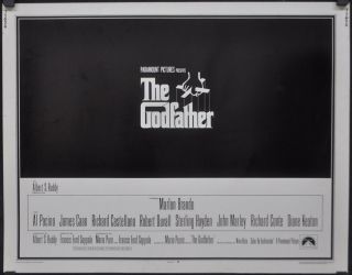 Godfather 1972 22x28 Movie Poster Marlon Brando James Caan Al Pacino