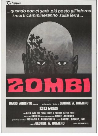 Movie Poster Dawn Of The Dead 1978 Italian 2 - Fogli 39 " X55 " Vf - 7 George Romero