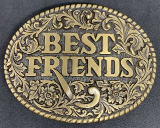 Best Friends Burt Reynolds Belt Buckle Al Shelton 1982 Brass Engraved Crew Gift