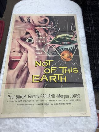 Not Of This Earth Sci Fi Space Alien Movie Poster 1957