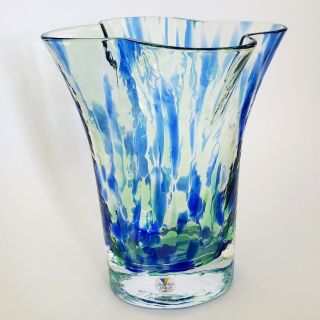 Sea Glasbruk Kosta Of Sweden Crystal Glass Vase By Renate Stock Blue Green Boda