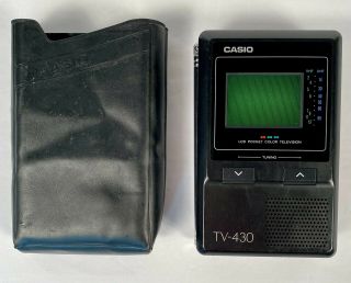 Vtg Casio TV - 430 2 - Inch LCD Portable Handheld Pocket Color TV AC/DC 2