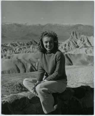Mountain Climbing Marilyn Monroe Inkstamped Large Andre De Dienes Photograph