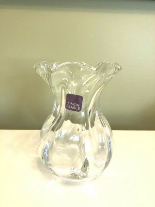 Simon Pearce Chelsea Optic Posy Crystal Vase (5.  75” X 4”)